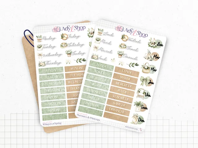 adylshop-murmures-de-printemps-planche-stickers-jours-fran-ais image 1