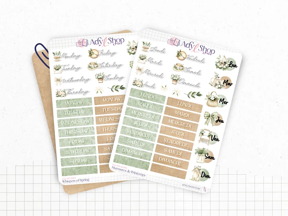 adylshop-murmures-de-printemps-planche-stickers-jours-fran-ais image 1