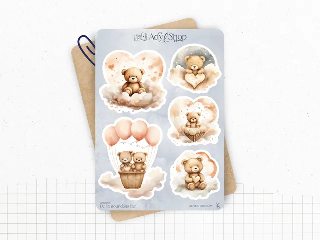 adylshop-amour-stickers-d-coratifs-lot-3-planches image 1