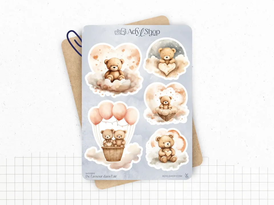 adylshop-amour-stickers-d-coratifs-lot-3-planches image 1