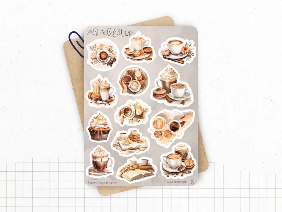 adylshop-pause-gourmande-planche-stickers-bujo-caf image 1