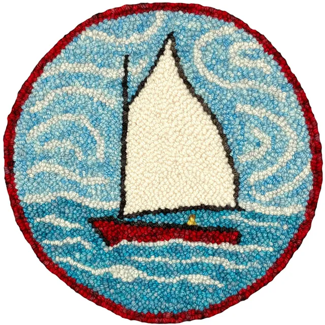 the-oxford-company-sailboat-kit-punch-needle-galette-33-cm-laine image 1