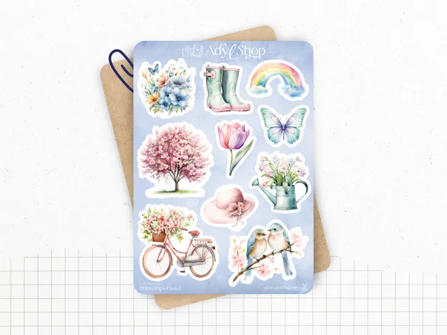 adylshop-printemps-pastel-planche-stickers-illustrations-2-fleurs image 1