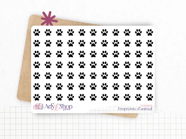 adylshop-stickers-fonctionnels-empreinte-animal-stickers-blanc-mat-77 image 1