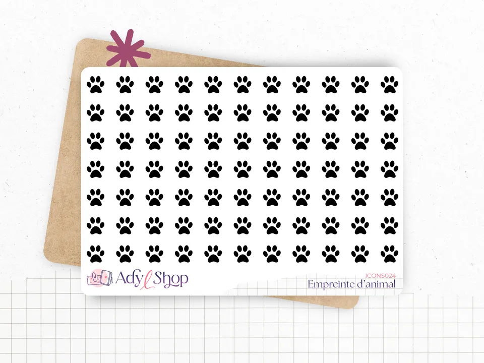 adylshop-stickers-fonctionnels-empreinte-animal-stickers-blanc-mat-77 image 1