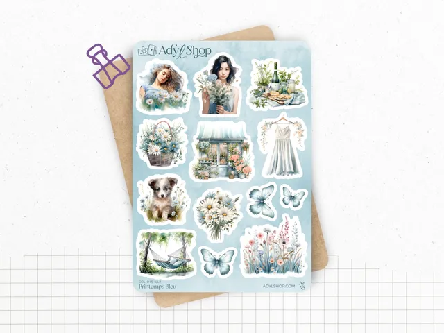 adylshop-printemps-bleu-illustrations-2-stickers-fleurs image 1