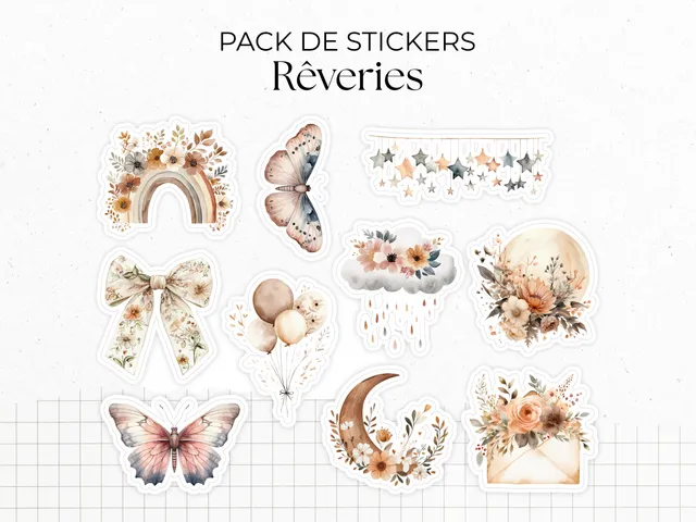 adylshop-r-veries-stickers-boh-me-pack-10-pastel image 1