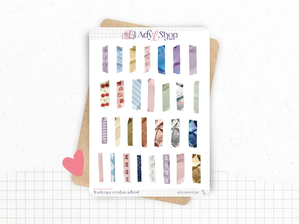 adylshop-washi-tape-stickers-journaling-blanc-mat-29 image 1