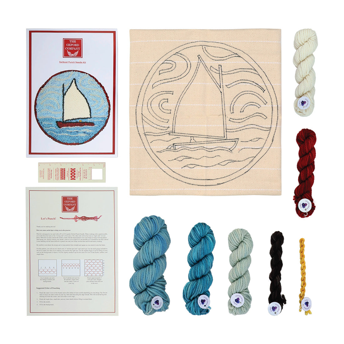 the-oxford-company-sailboat-kit-punch-needle-galette-33-cm-laine image 3