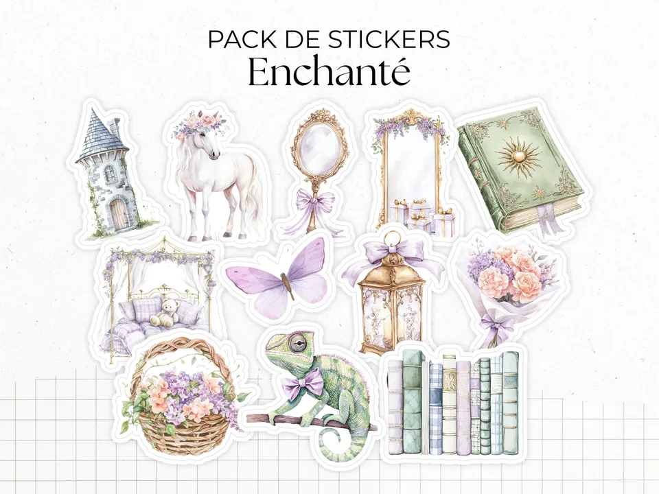 adylshop-enchant-pack-de-stickers-autocollants-pastel-contes-de-f-e image 1