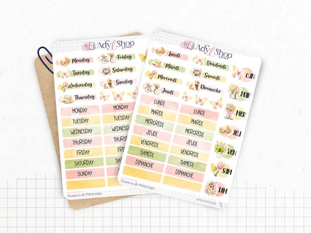 adylshop-nuances-de-printemps-planche-stickers-semaine-fran-ais image 1
