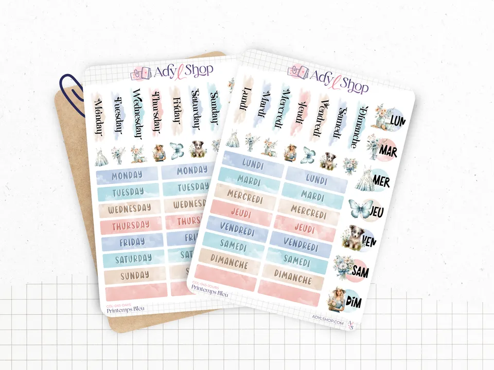 adylshop-printemps-bleu-planche-stickers-jours-semaine-fran-ais image 1