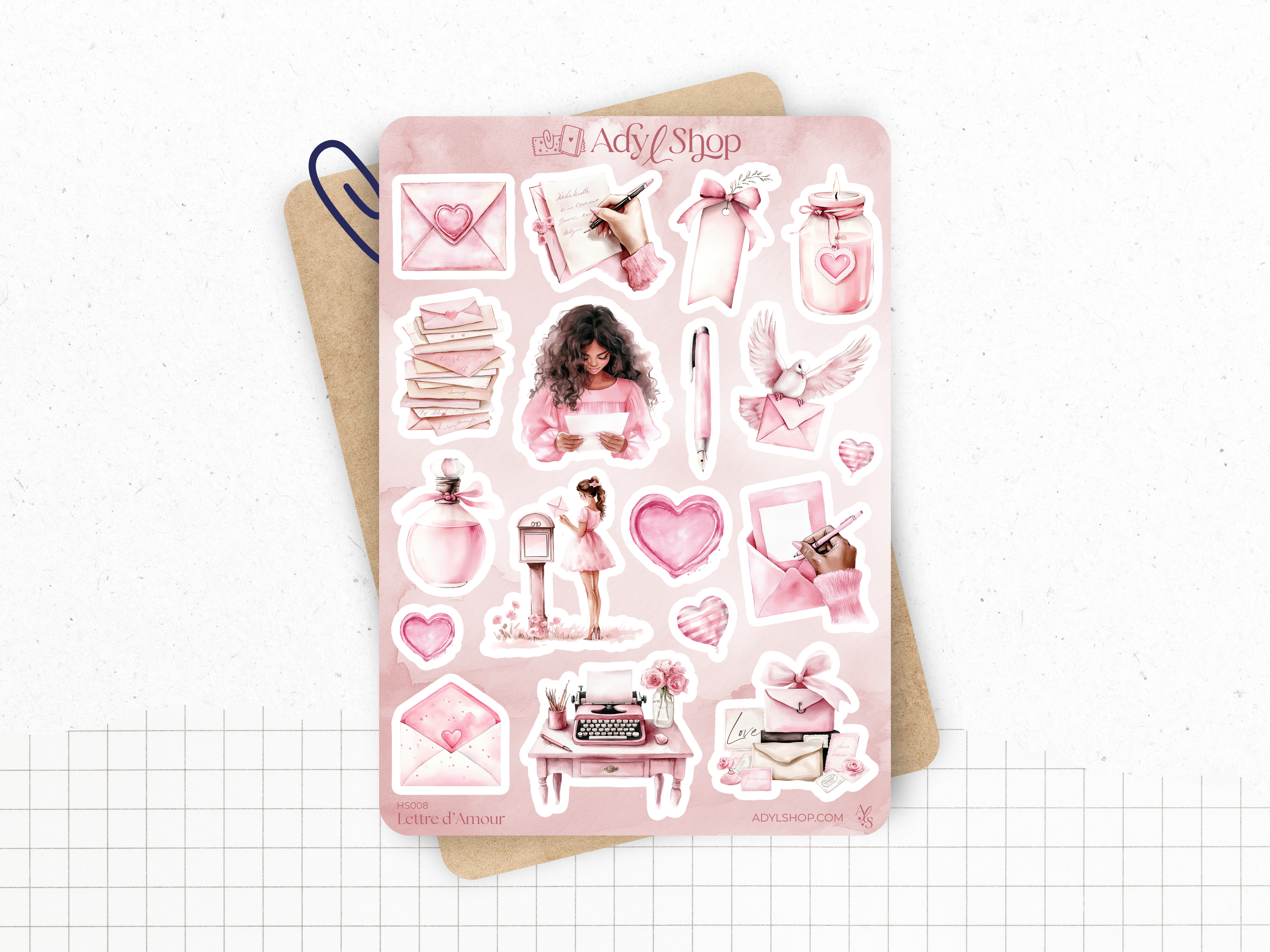 adylshop-lettre-d-amour-planche-stickers-bullet-journal-amour image 1