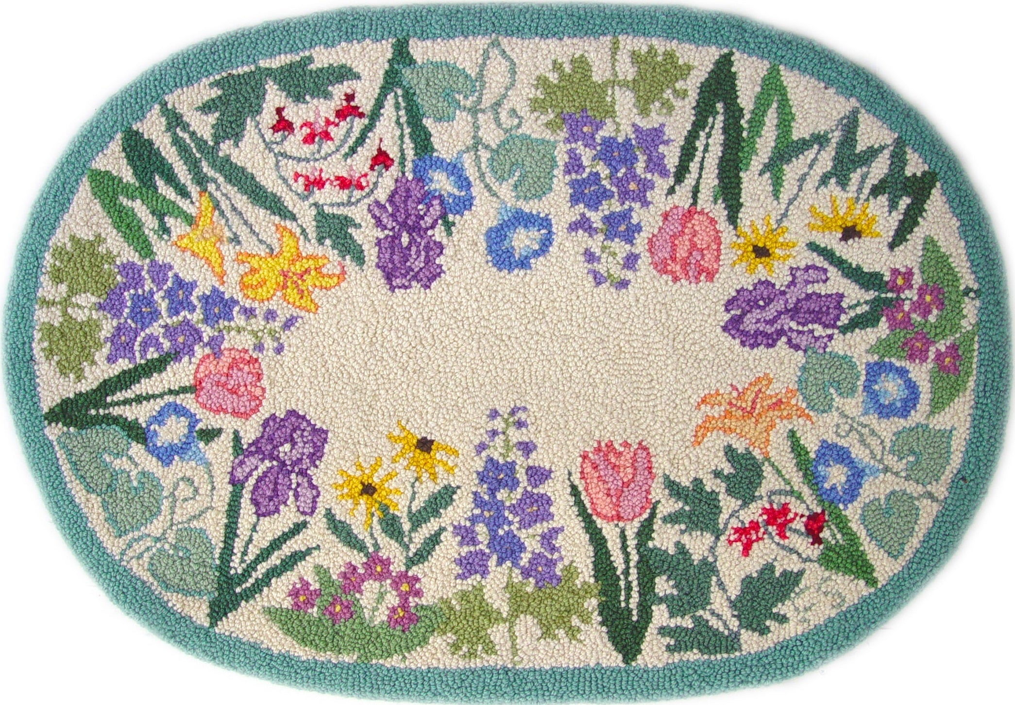 oxford-punch-needle-patterns-oval-garden-flowers-patron-69x99-cm image 1