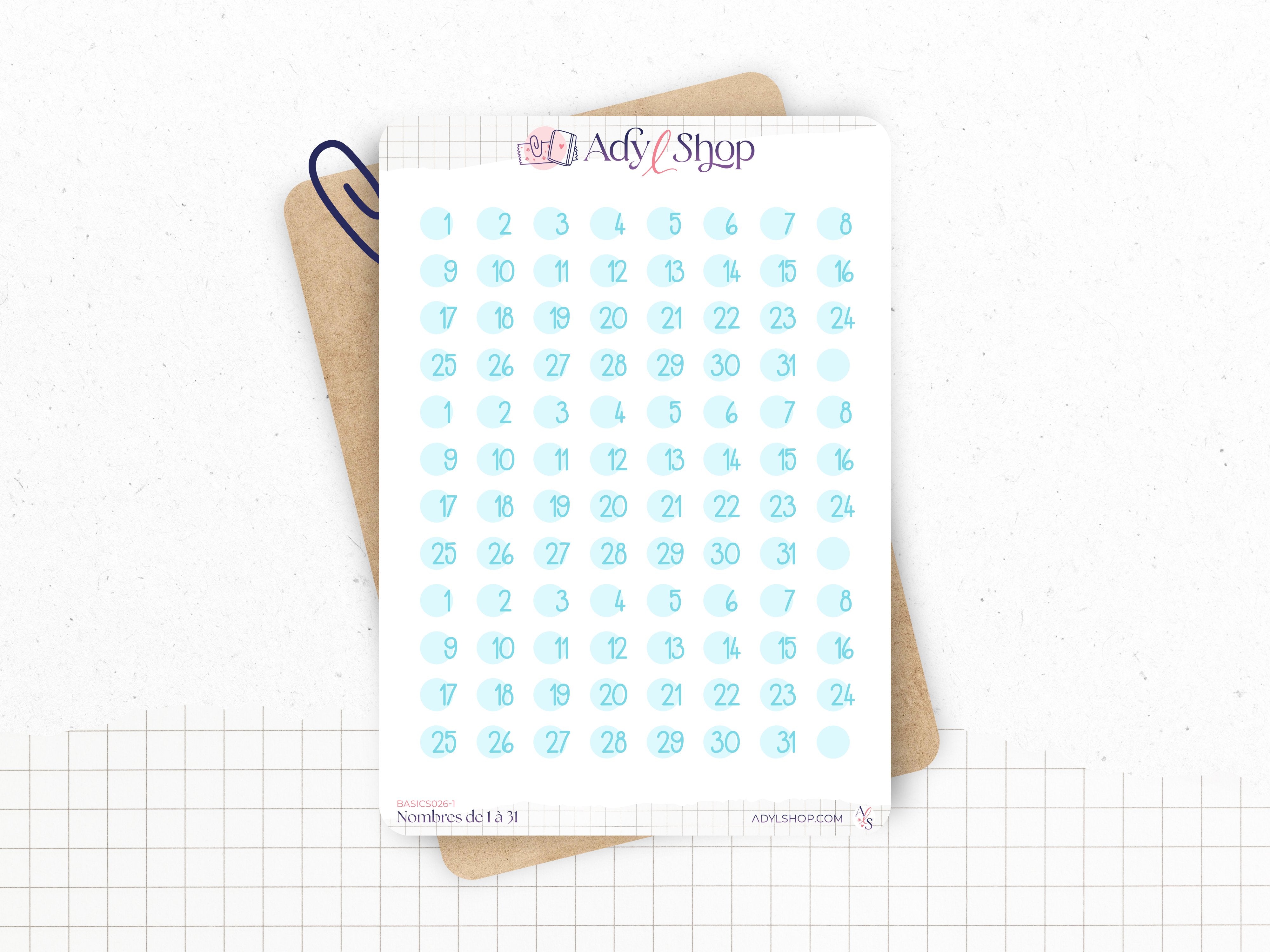 adylshop-stickers-fonctionnels-chiffres-1-31-mini-stickers-ronds-dates image 2