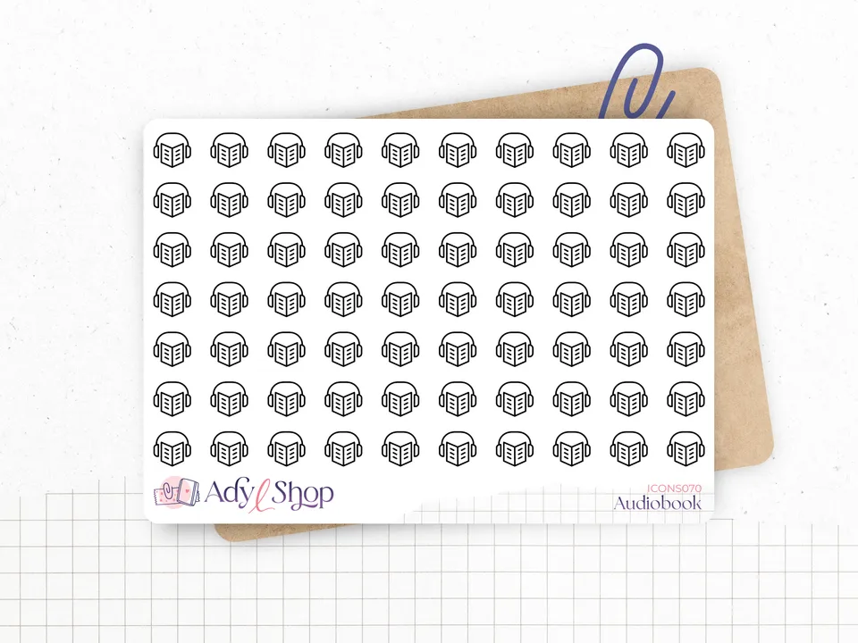 adylshop-audiobook-stickers-fonctionnels-mini-ic-nes-blanc-mat-x70 image 1