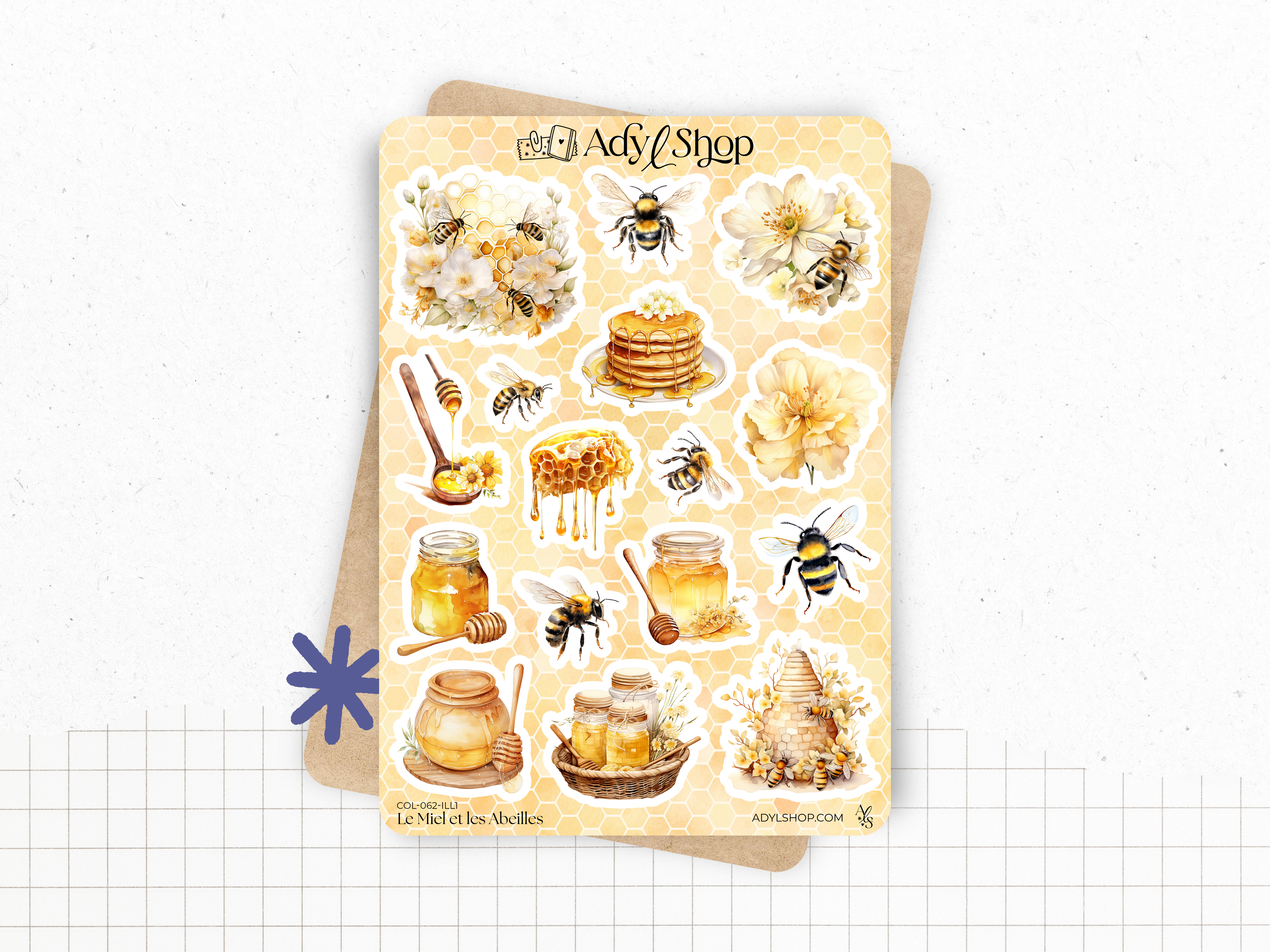 adylshop-le-miel-et-les-abeilles-set-stickers-complet-dor image 2