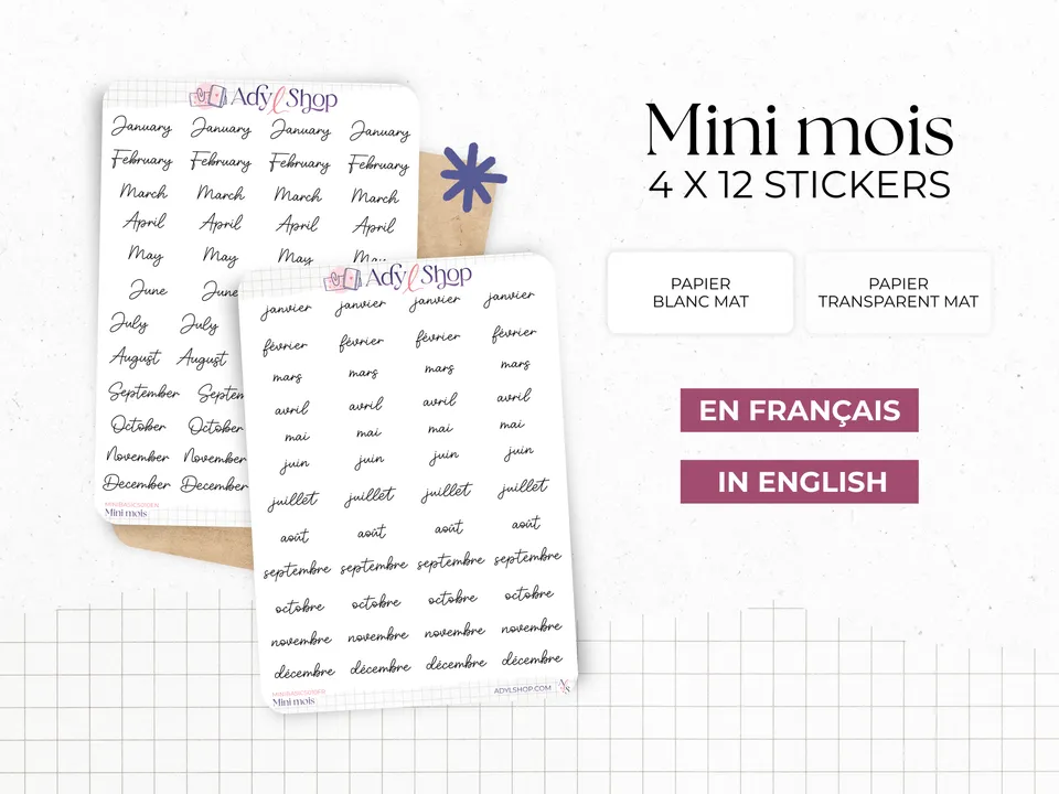 adylshop-mois-de-l-ann-e-planche-48-mini-stickers-fran-ais-blanc image 1