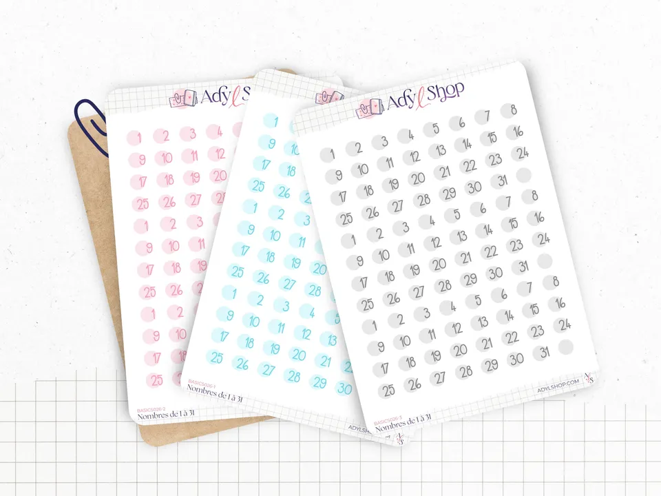 adylshop-stickers-fonctionnels-chiffres-1-31-mini-stickers-ronds-dates image 1