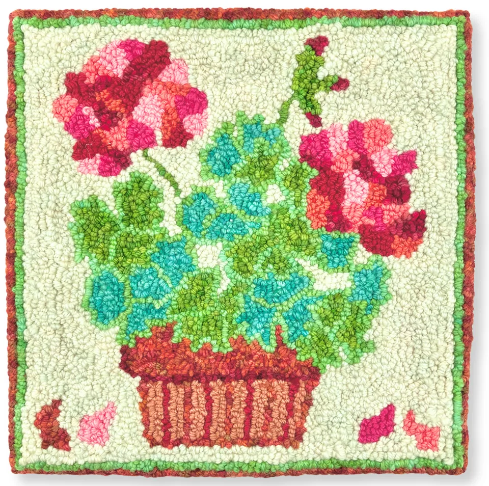 oxford-punch-needle-patterns-small-geranium-patron-25-4x25-4-cm-fleurs image 1