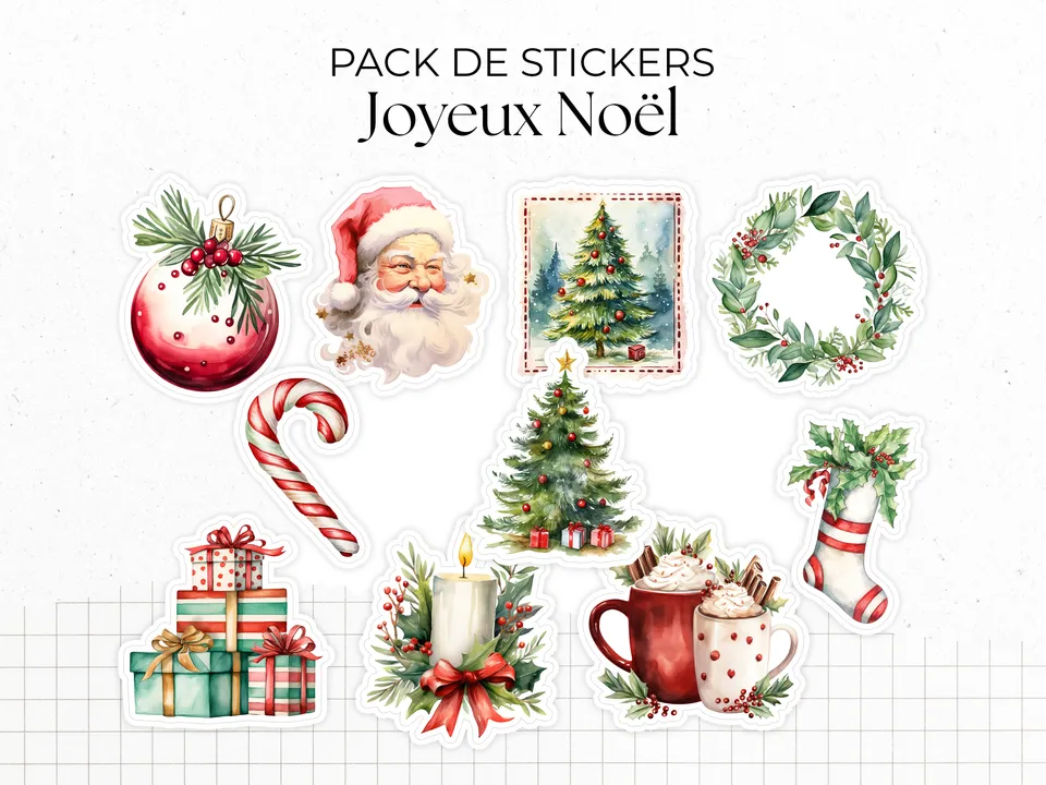 adylshop-joyeux-no-l-pack-10-stickers-hiver-die-cut image 1