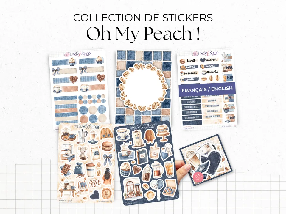 adylshop-denim-coffee-set-mensuel-stickers-caf-collection-fr image 1