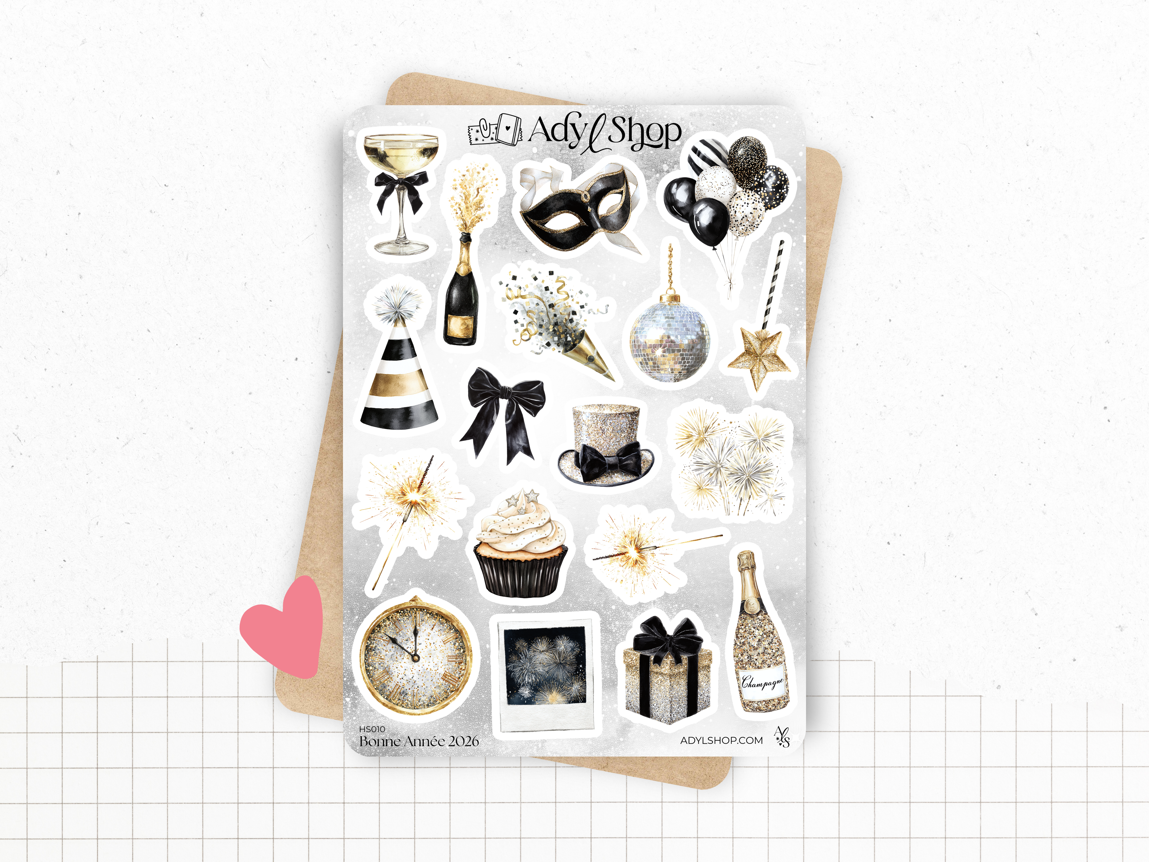 adylshop-bonne-ann-e-2026-planche-stickers-nouvel-an-18-motifs image 1