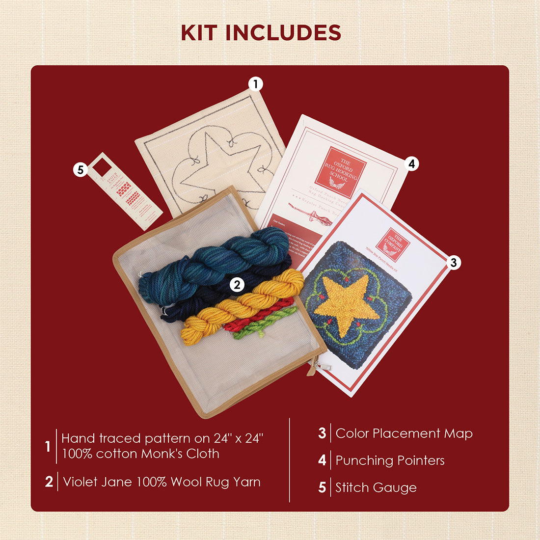 the-oxford-company-punch-needle-kits-yellow-star-kit-punch-needle-toile image 4