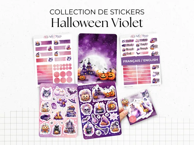 adylshop-sets-mensuels-halloween-violet-stickers-collection-compl-te-fran-ais image 1
