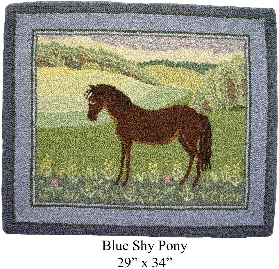 mcadoo-blue-shy-pony-patron-punch-needle-73x86-cm image 1