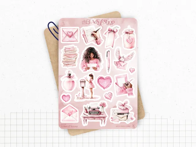 adylshop-lettre-d-amour-planche-stickers-bullet-journal-amour image 1