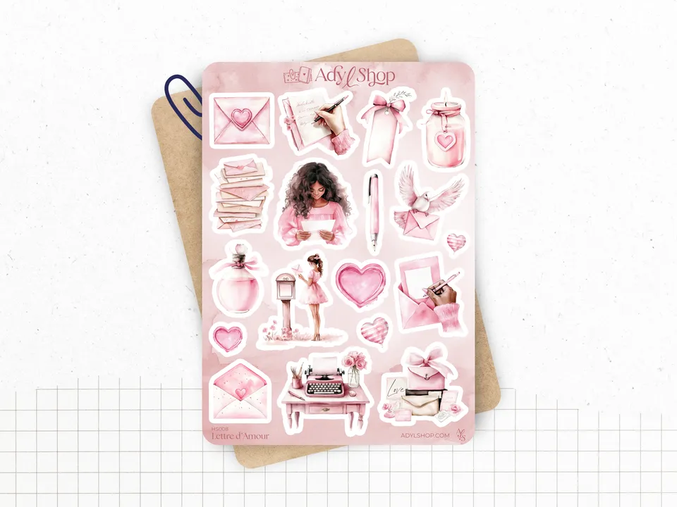 adylshop-lettre-d-amour-planche-stickers-bullet-journal-amour image 1
