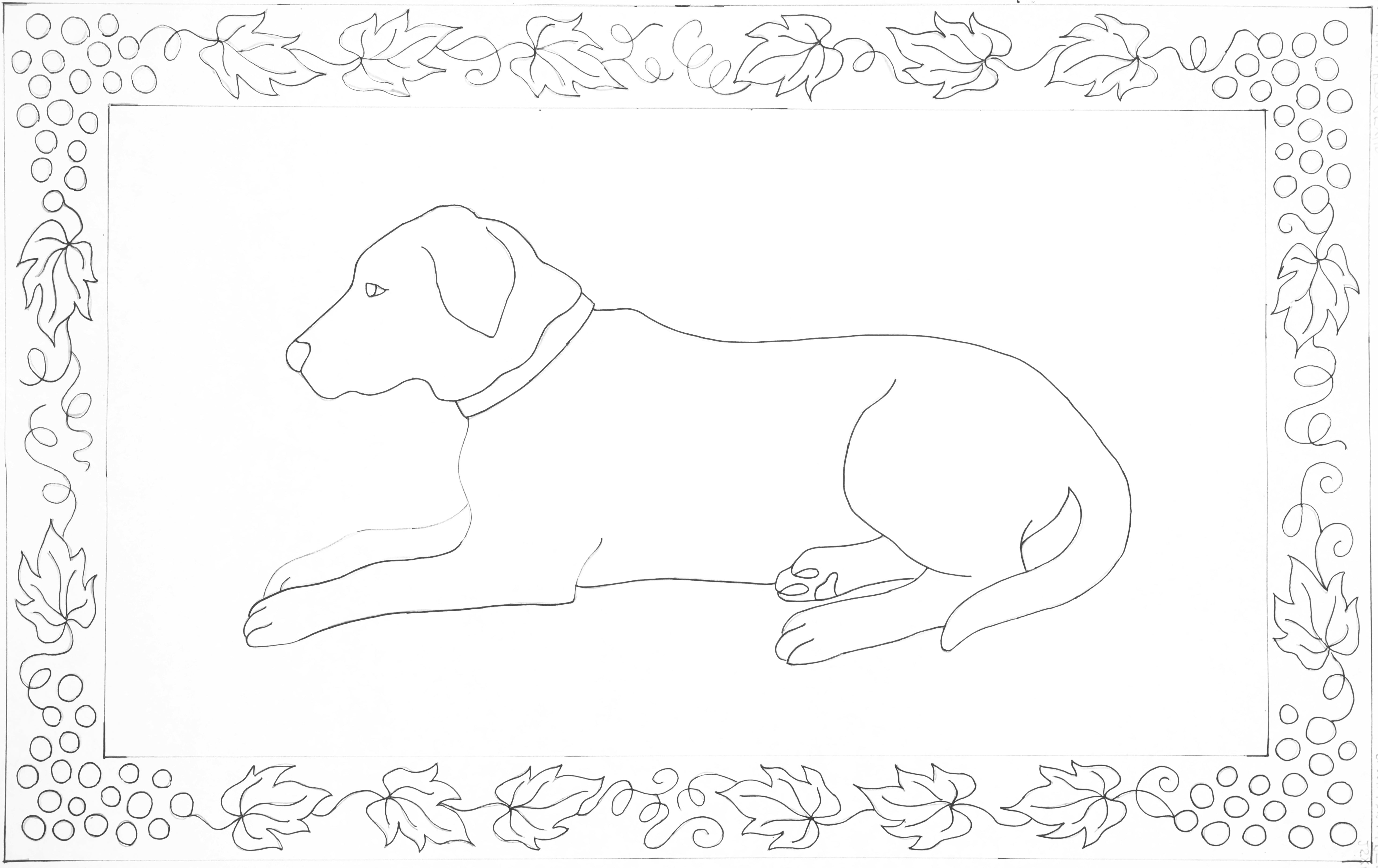 oxford-punch-needle-patterns-black-lab-in-red-patron-chien-63-5x101-6cm image 2