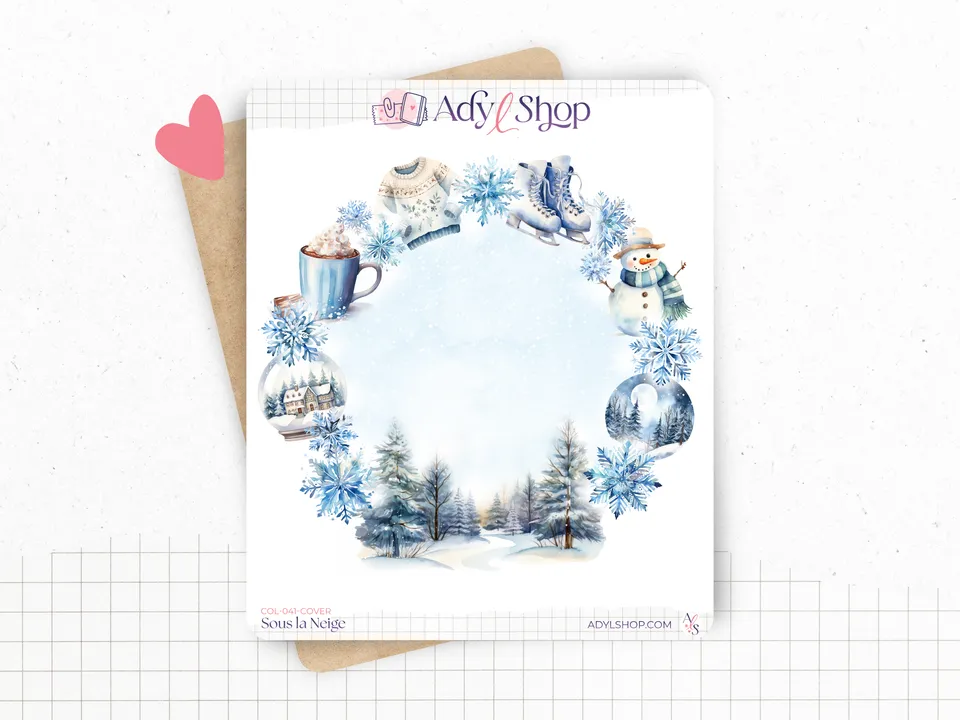 adylshop-sous-la-neige-stickers-page-couverture-hiver-no-l image 1