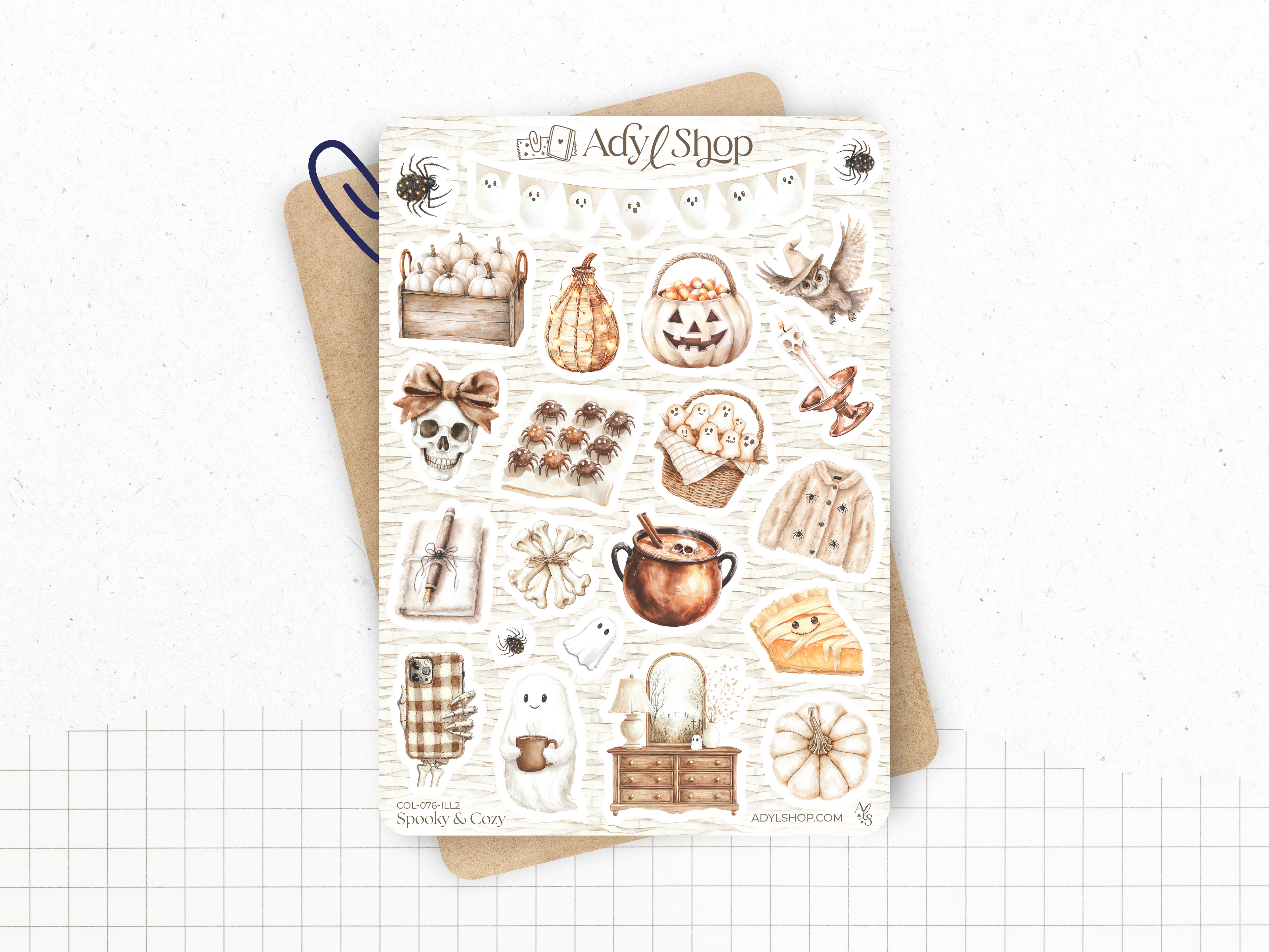 adylshop-spooky-cozy-pack-stickers-halloween-die-cut image 3