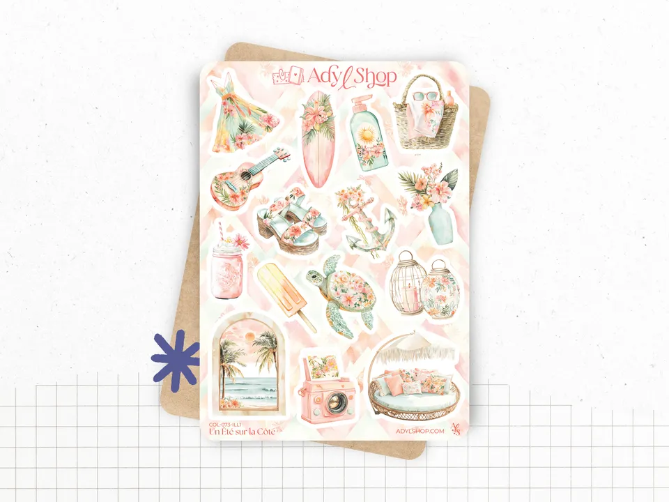 adylshop-un-t-sur-la-c-te-stickers-illustrations-1-plage image 1