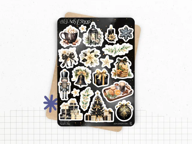 adylshop-no-l-chic-planche-stickers-illustrations-1-noir-or-2 image 1