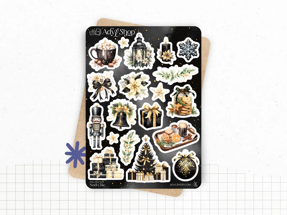 adylshop-no-l-chic-planche-stickers-illustrations-1-noir-or-2 image 1