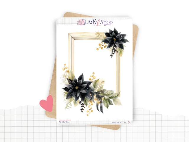 adylshop-no-l-chic-planche-couverture-stickers-noir-or image 1