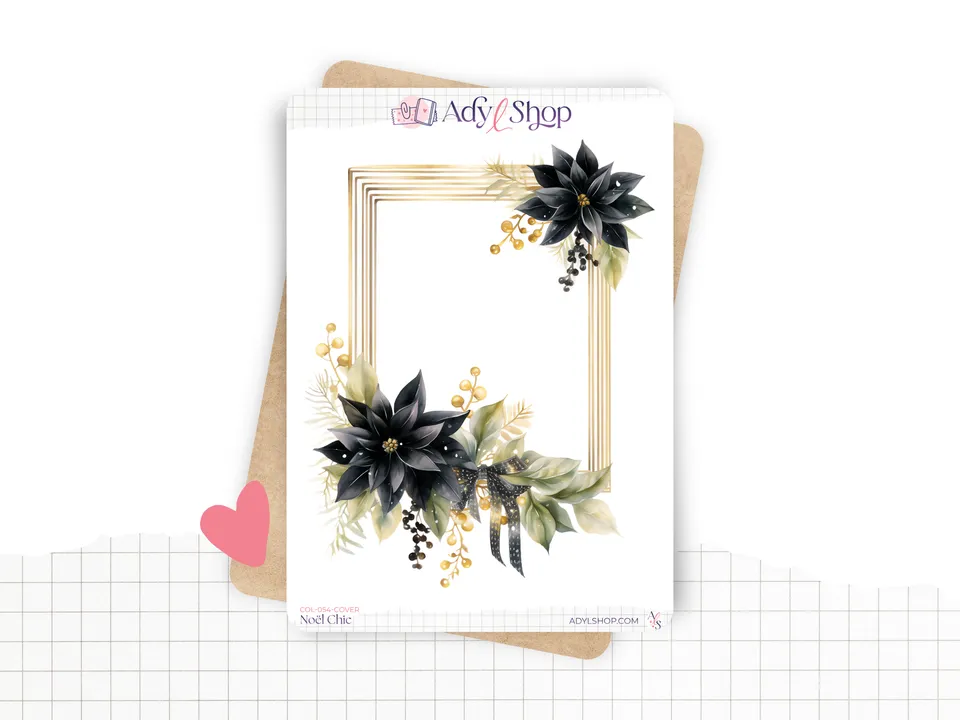 adylshop-no-l-chic-planche-couverture-stickers-noir-or image 1