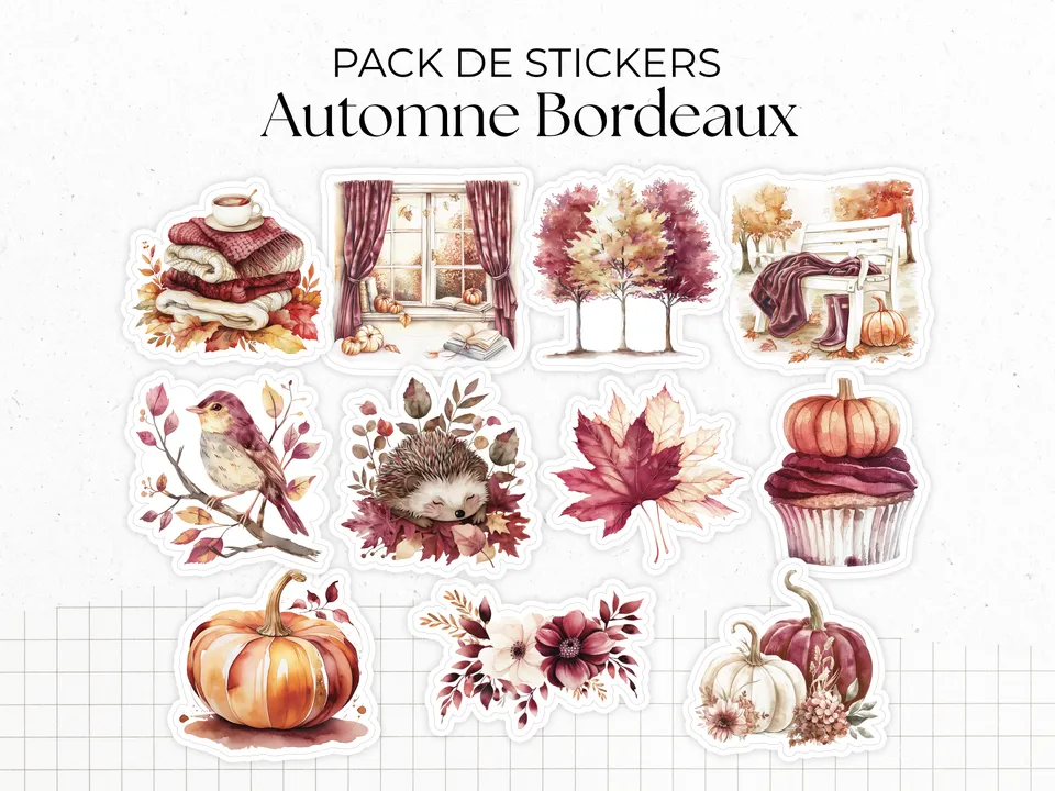 adylshop-automne-bordeaux-pack-stickers-bullet-journal-automne image 1