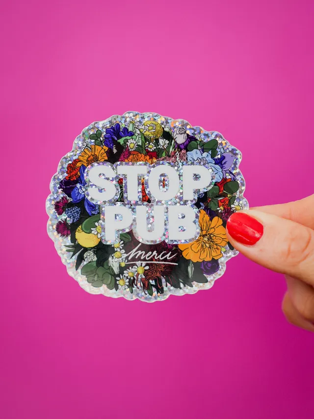 bonjour-club-stickers-stop-pub-autocollant-fleurs image 1