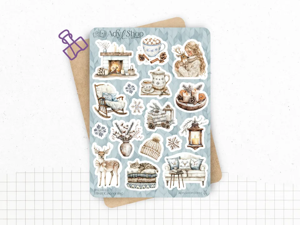 adylshop-hiver-cocooning-planche-stickers-illustrations-1-bleu image 1