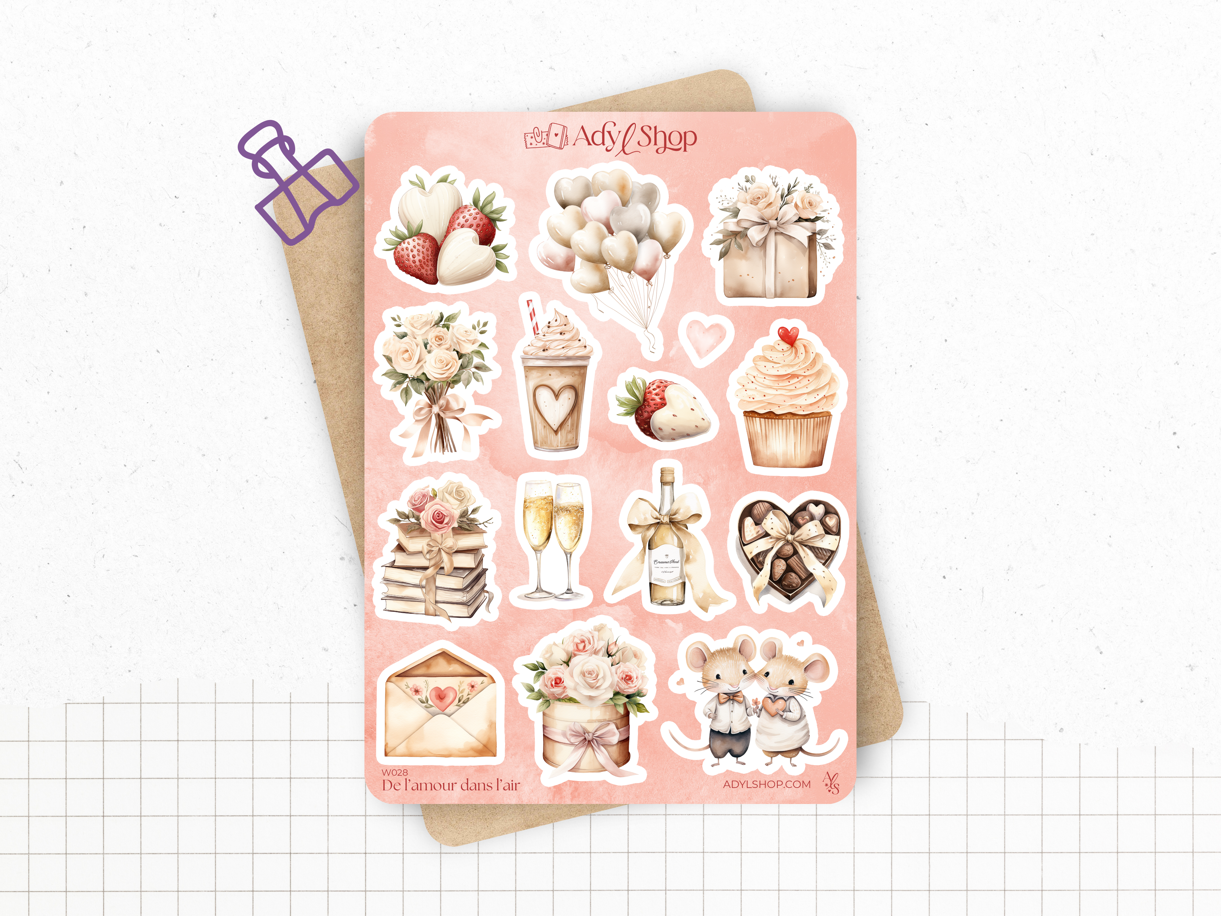 adylshop-amour-stickers-d-coratifs-lot-3-planches image 2