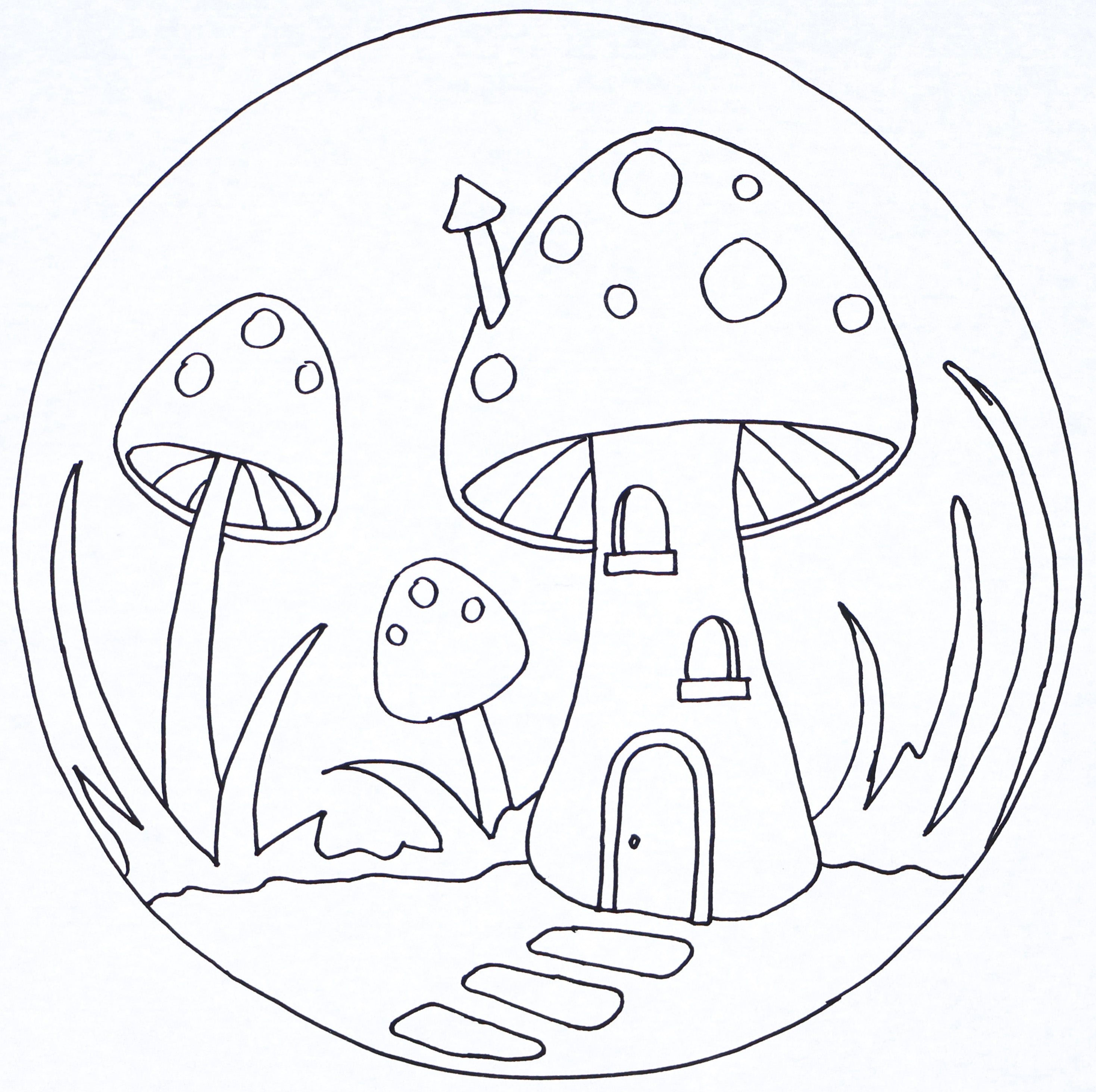 oxford-punch-needle-patterns-mushroom-house-patron-35-cm image 2