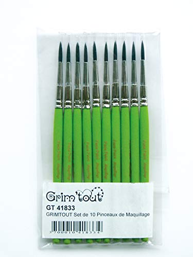 grim-tout-indispensables-lot-10-pinceaux-maquillage-vert-nylon image 2