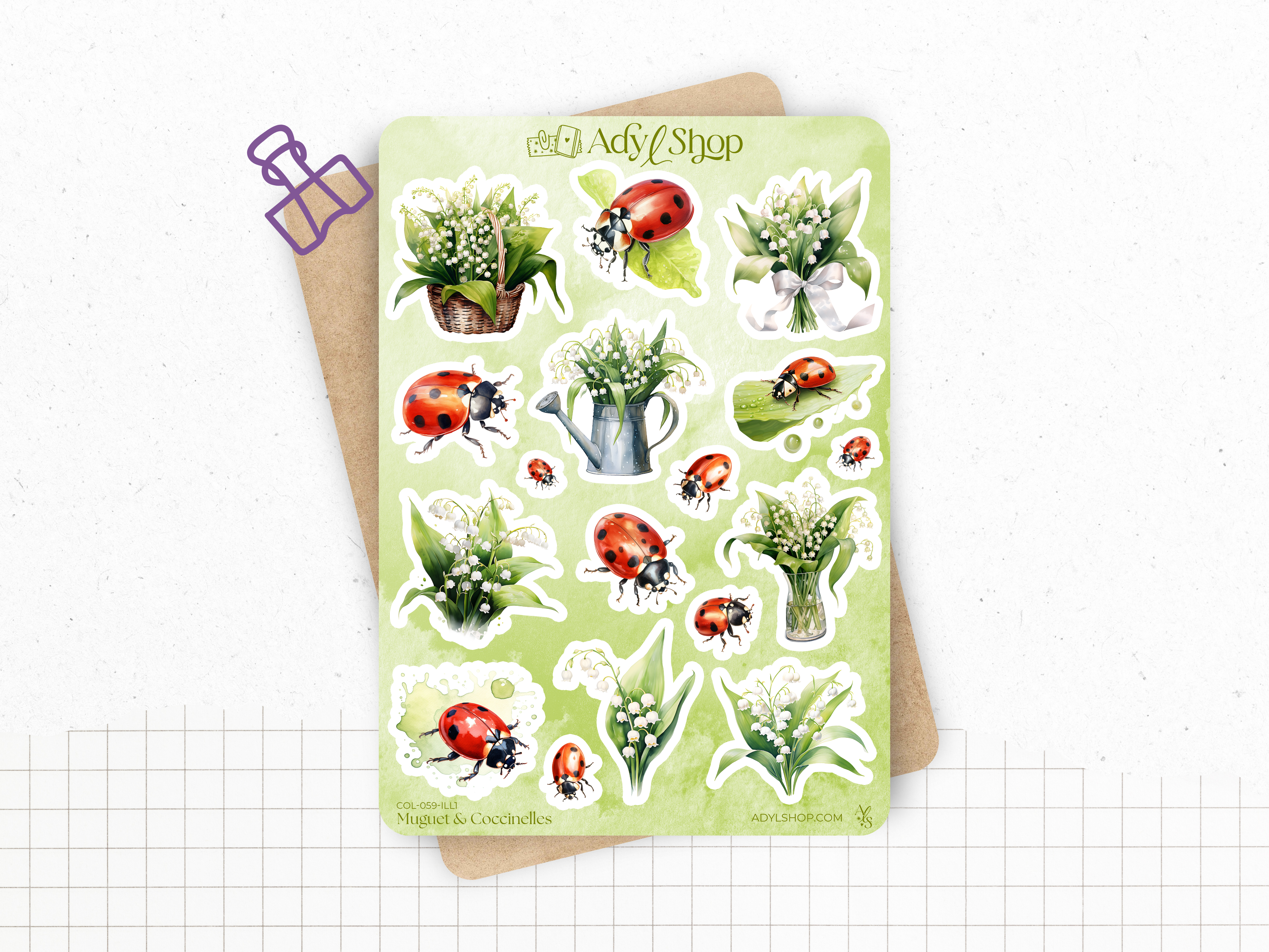 adylshop-muguet-coccinelles-pack-stickers-printemps-fleurs image 2