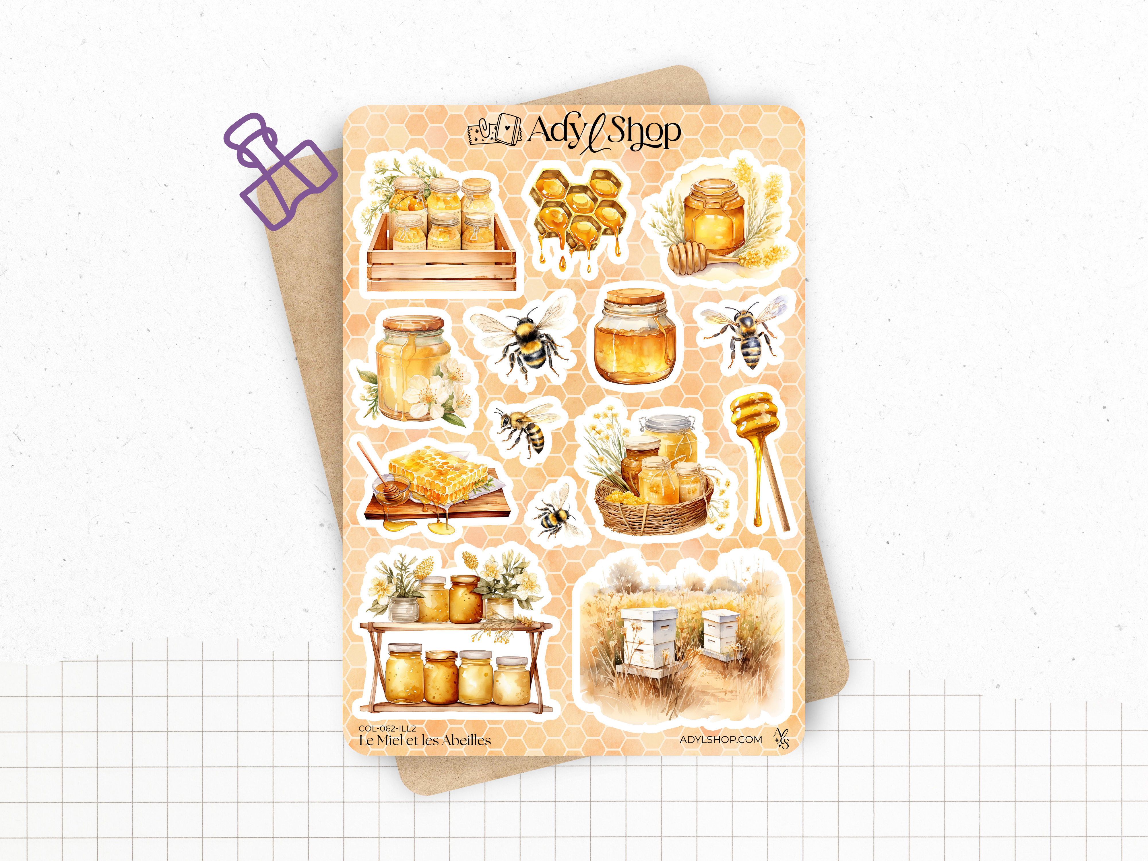 adylshop-le-miel-et-les-abeilles-set-stickers-complet-dor image 3