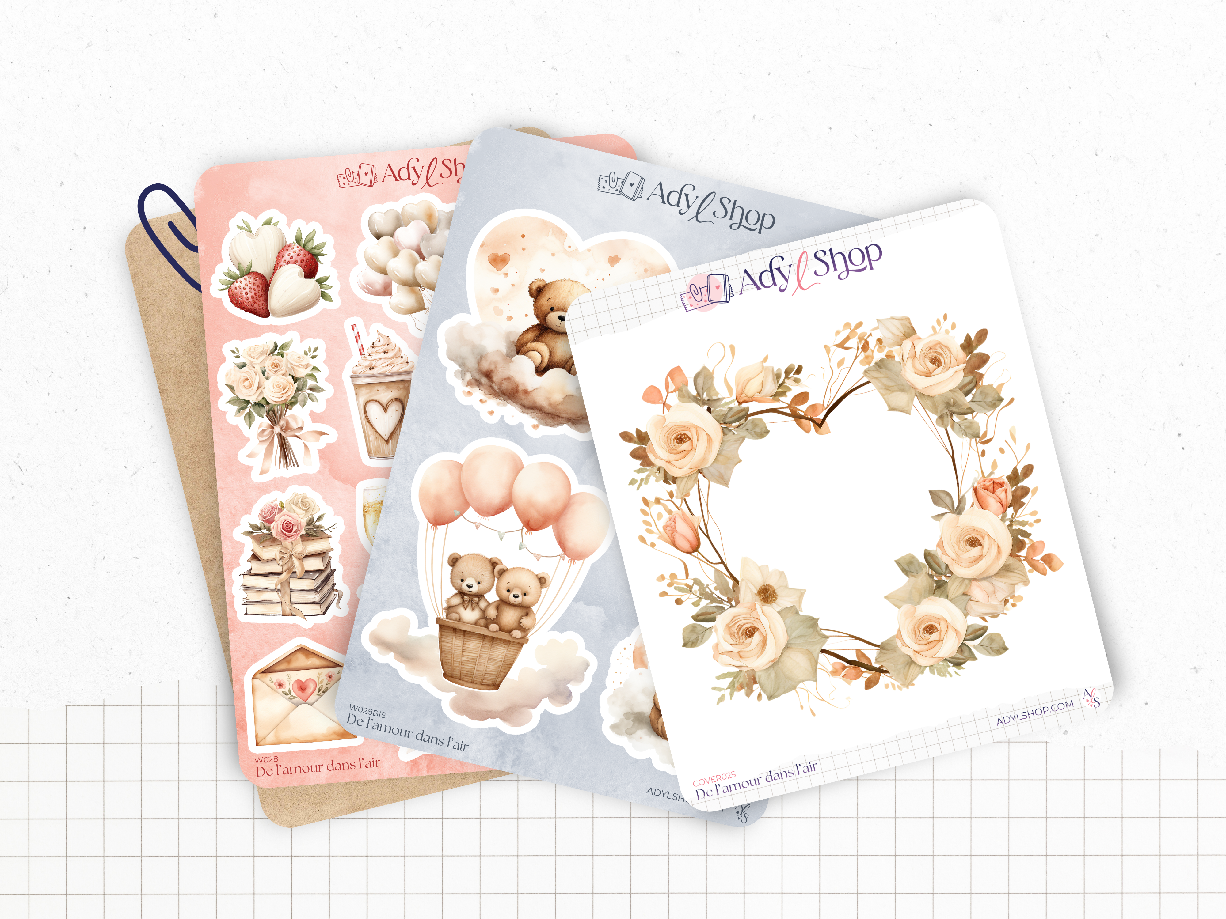 adylshop-amour-stickers-d-coratifs-lot-3-planches image 4