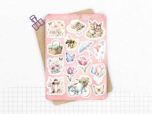 adylshop-printemps-pastel-planche-stickers-fleurs-pastel image 1
